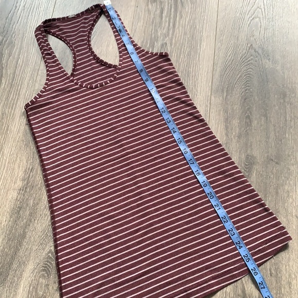 Lululemon cool racerback tank top west2east stripe Heathered Bordeaux drama - Picture 8 of 8